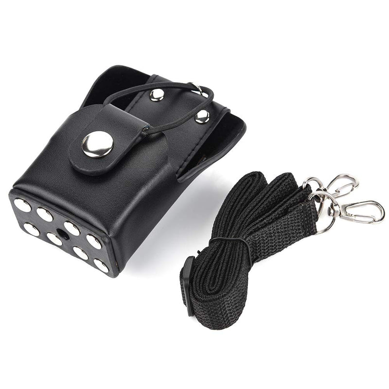 [Australia - AusPower] - Leather Case Cover Carrying Holder Holster for Motorola GP328plus/GP338plug/GP344/GP388 Walkie Talkie Radio with Lanyard/Back Clip 