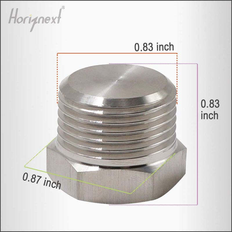 [Australia - AusPower] - Horiznext npt 1/2 male threaded hex head pipe plug, stainless steel 304,(pack of 4) 