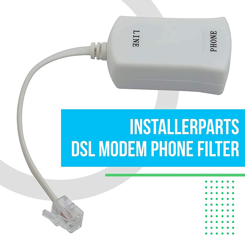 [Australia - AusPower] - InstallerParts DSL Modem Phone Filter - for Interference Elimination and Static Noise Blocker | for Answering Machine, Fax Machine, Telephones Landline Cordless | 2 Pack, White DSL Phone Filter Ivory 