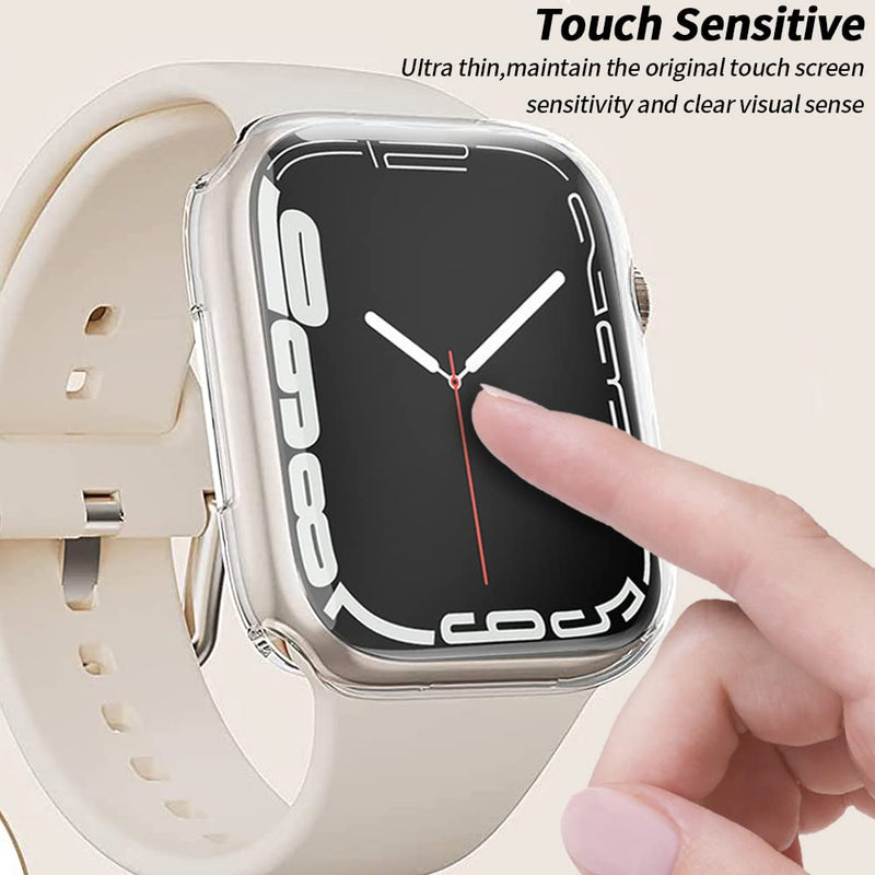 [Australia - AusPower] - HANKN 2 Pack Clear 44mm Screen Protector Case for Apple Watch SE Series 6 5 4, Soft TPU Full Coverage Front Protective Shockproof iWatch Bumper Cover (Clear+Clear, 44mm) Clear+Clear 