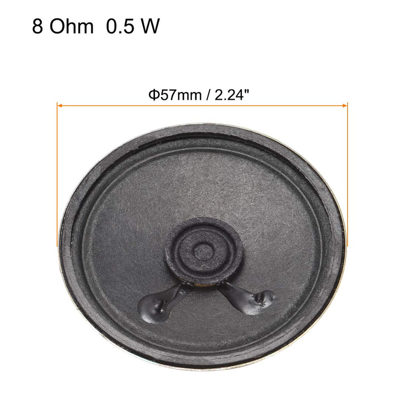 [Australia - AusPower] - uxcell 0.5W 8 Ohm DIY Magnetic Speaker 57mm Round Shape Replacement Loudspeaker for 4pcs 