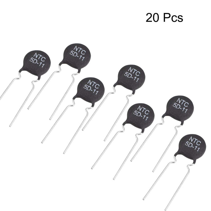 [Australia - AusPower] - uxcell NTC Thermistor Resistors 5D-11 4A 5 Ohm Inrush Current Limiter Temperature Sensors Pack of 20 