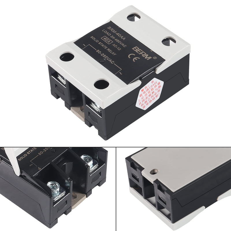 [Australia - AusPower] - Shuian 2pcs SSR-40AA Solid State Relay AC to AC, Input 80-250V AC Output 24-480V AC. 