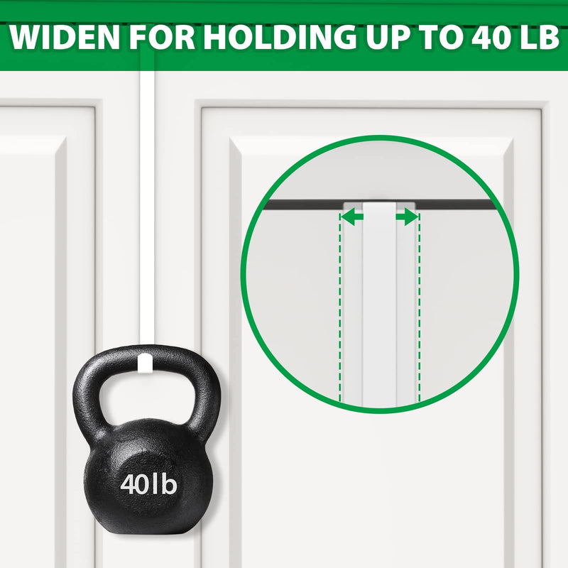 [Australia - AusPower] - Booda Brand Over The Door Hooks 14-'', 4 Pack Upgraded Widen Hanger Hook Fits 1-3/4-'' & 1-3/8-''Door Widths, Z-Shaped Wreath Sturdy for Hanging Wreaths, Hats, Clothes (White) White 
