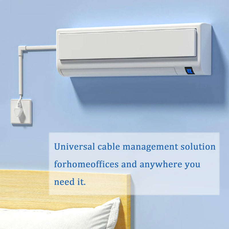 [Australia - AusPower] - Small Cable Concealer - One Cord Channel Cable Management System - Compact Cord Cover for Home and Office Wall, 8-Pack 125 inch, White Small 