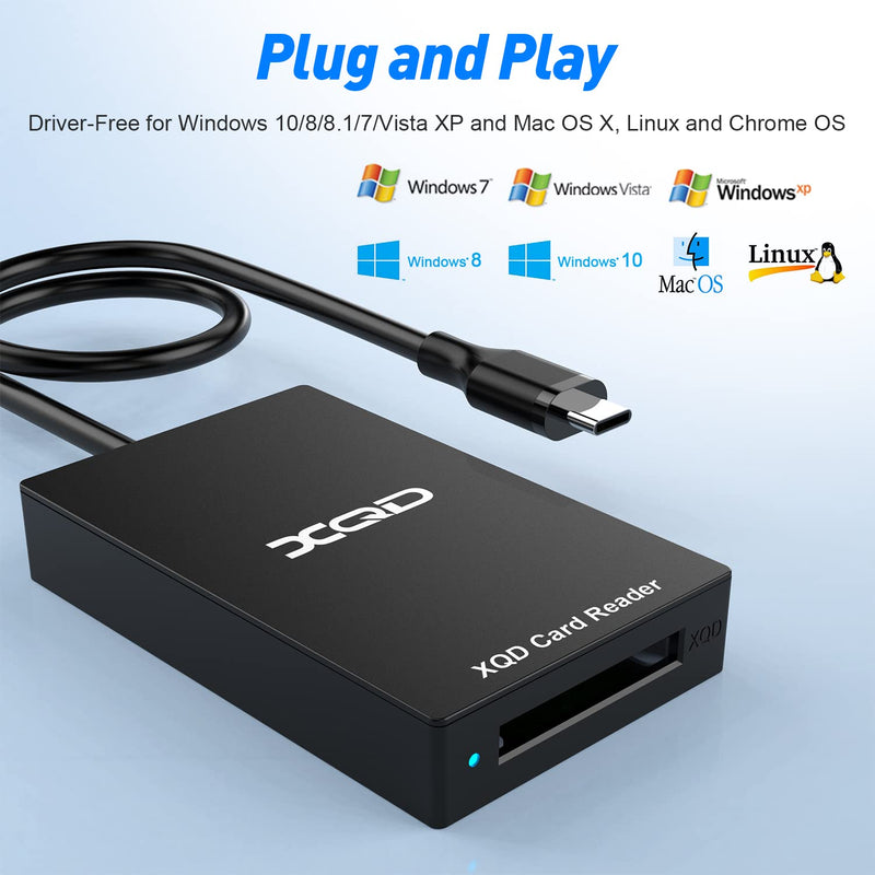 [Australia - AusPower] - 【Upgraded Version】USB C XQD Card Reader, Rocketek XQD Reader Compatible with Sony G/M Series USB Mark XQD Card, Lexar 2933x/1400x USB C Mark XQD Card for Windows/Mac OS. Type C XQD Memory Card Reader 
