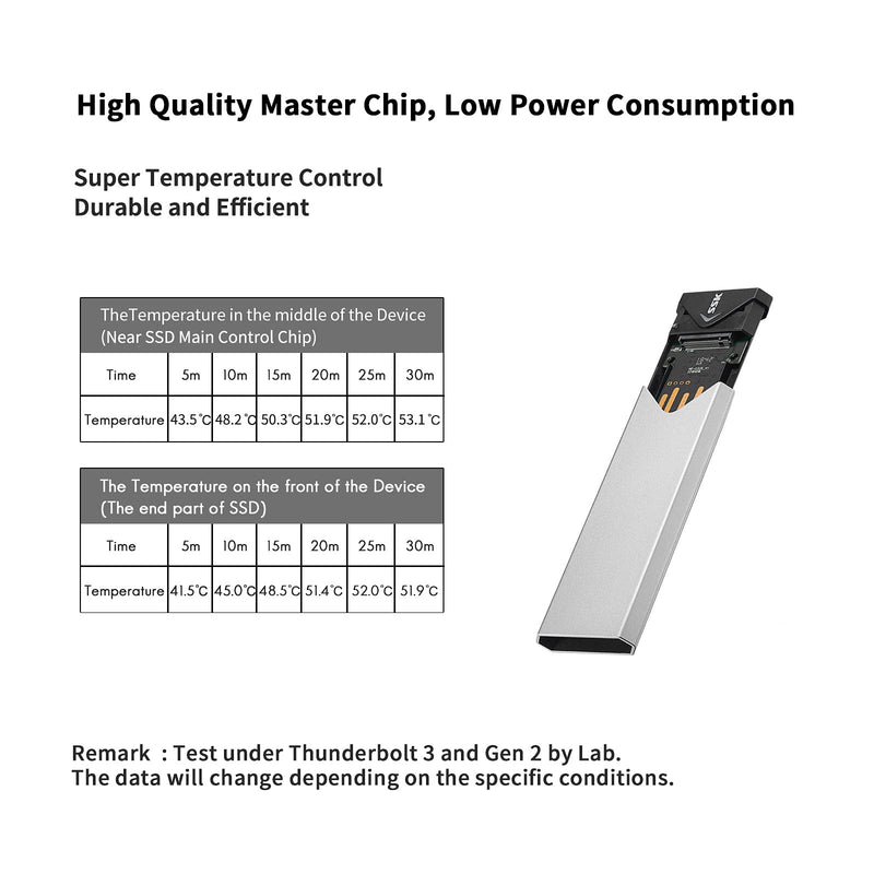[Australia - AusPower] - SSK Aluminum M.2 NVME SSD Enclosure Adapter, USB 3.1/3.2 Gen 2 (10 Gbps) to NVME PCI-E M-Key Solid State Drive External Enclosure Support UASP Trim (Fits only NVMe PCIe 2242/2260/2280) 