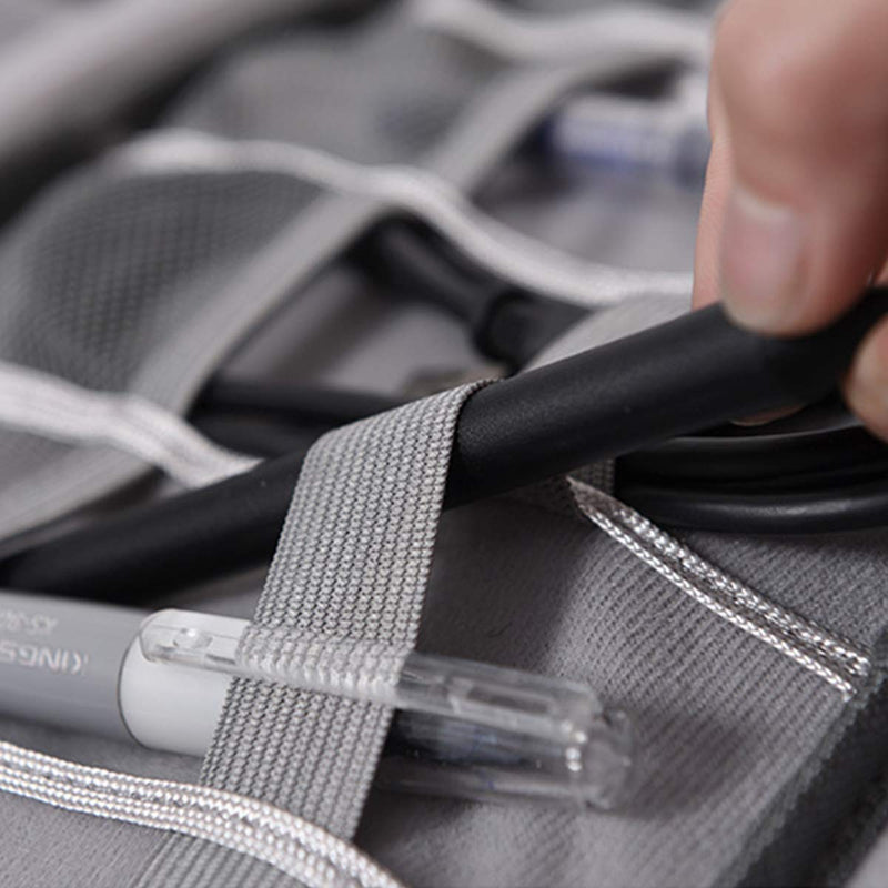 [Australia - AusPower] - Electronics Organizer, OrgaWise Electronic Accessories Bag Travel Cable Organizer Three-Layer for iPad Mini, Kindle, Hard Drives, Cables, Chargers (Two-Layer-Grey) Two-Layer-Grey 