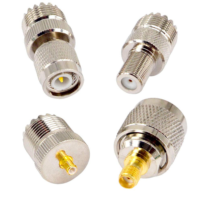 [Australia - AusPower] - onelinkmore 20 Type Set UHF PL259 SO239 Mini UHF Adapter Kits UHF to SMA/BNC/MCX/FME/F/TNC/Mini UHF RF Coaxial Adapter Male Female Coax UHF VHF HF Radios Adapter Connector Kit … Black 