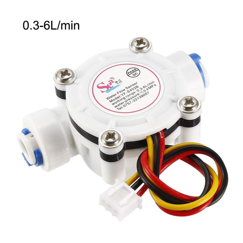 [Australia - AusPower] - uxcell 1/4in Quick Connect Hall Effect Liquid Water Flow Sensor Switch Flowmeter Counter Meter DC5V 0.3-6L/min YF-S402B 