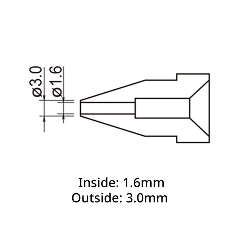[Australia - AusPower] - Hakko A1007 Desoldering Nozzle, 1.6mm, for 802/807/808/817 A1007 1.6mm 