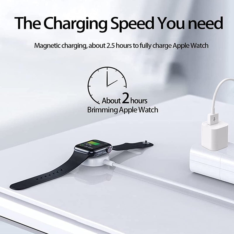 [Australia - AusPower] - Apple Watch Charger [Apple MFi Certified] Fast Wireless Magnetic Wireless Charging Cable (1m)+USB Power Adapter,Portable Charging Cord Compatible with Apple Watch Series 6 SE 5 4 3 2 1-Plug and Play Apple Watch Charger Cable✚ Apple 5W USB Power Adapter 
