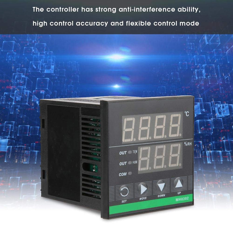 [Australia - AusPower] - Temperature & Humidity Controller Walfront MH0302 LCD Display Panel Mounted Digital Temperature and Humidity Controller Sensor Cable 72 * 72mm with Temperature Sensor 