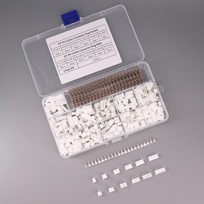 [Australia - AusPower] - RFaha 920pcs JST-PH Kit 2.0mm 2/3/4/5/6/7 Pin Female Head Plug JST Adapter Housing Connector Cable Socket Male Female Crimp DIP Kit(PH#2-7) 