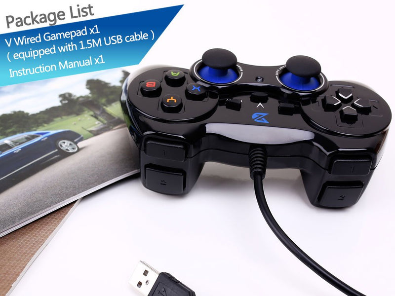[Australia - AusPower] - ZD-V+ USB Wired Gaming Controller Gamepad For PC/Laptop Computer(Windows XP/7/8/10/11) & PS3 & Android & Steam - [Black] 