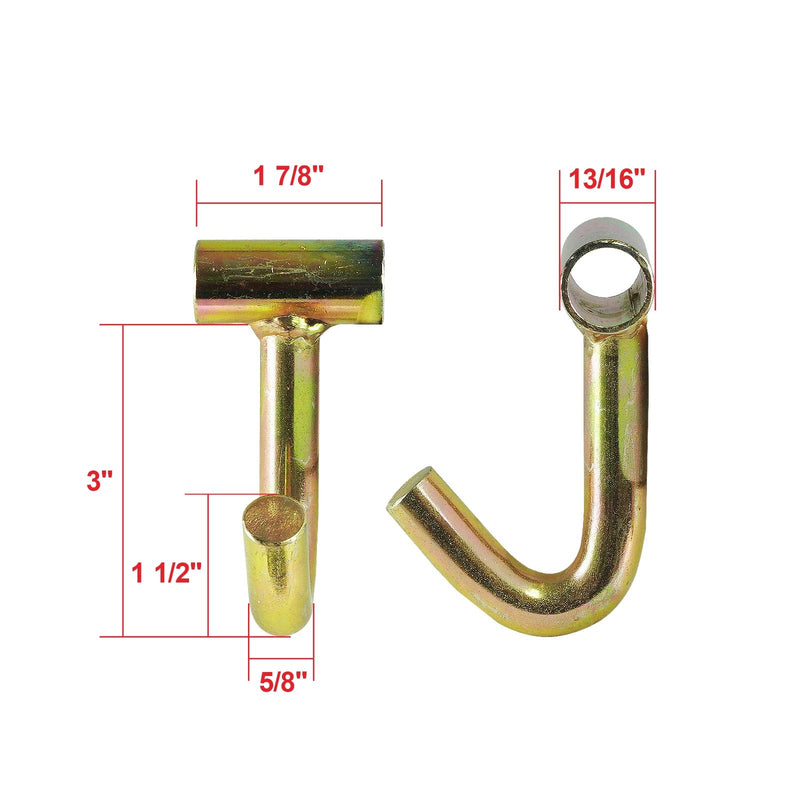 [Australia - AusPower] - JOYOKYOPK Finger Tube J Hook Compatible with 2 Inch Ratchet Straps, for Car Hauler Straps Tie Down Cargo in Trucks, Trailers, Tow Dolly (2 Pack J Hook) 2 Pack J Hook 