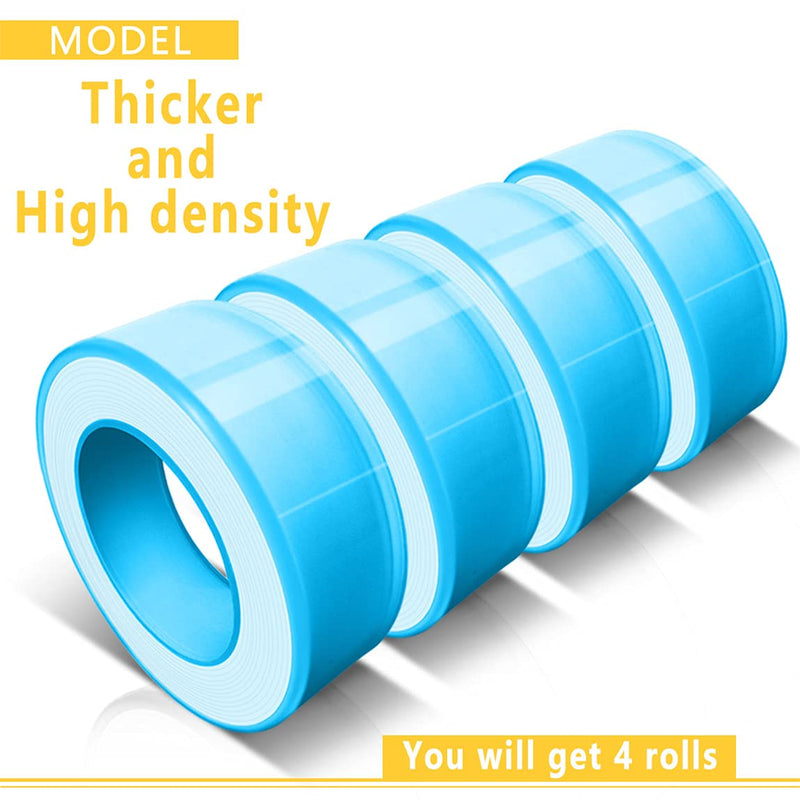 [Australia - AusPower] - 4 Rolls 1/2 Inch(W) X 320 Inches(L) Teflon Tape,Thicker and Higher Density for Plumbers Tape,Plumbing Tape,PTFE Tape,Thread Tape,Plumber Tape for Shower Head,Pipe Sealing,Thread Seal,White 