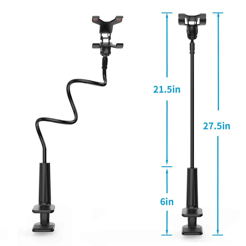 [Australia - AusPower] - Gooseneck Cell Phone Holder Bed, Lazy Bracket, Universal Mobile Phone Clip Stand, Flexible Long Arm Rotating Mount for for Bed, Office, Kitchen, iPhone, pad, Watching Movies 