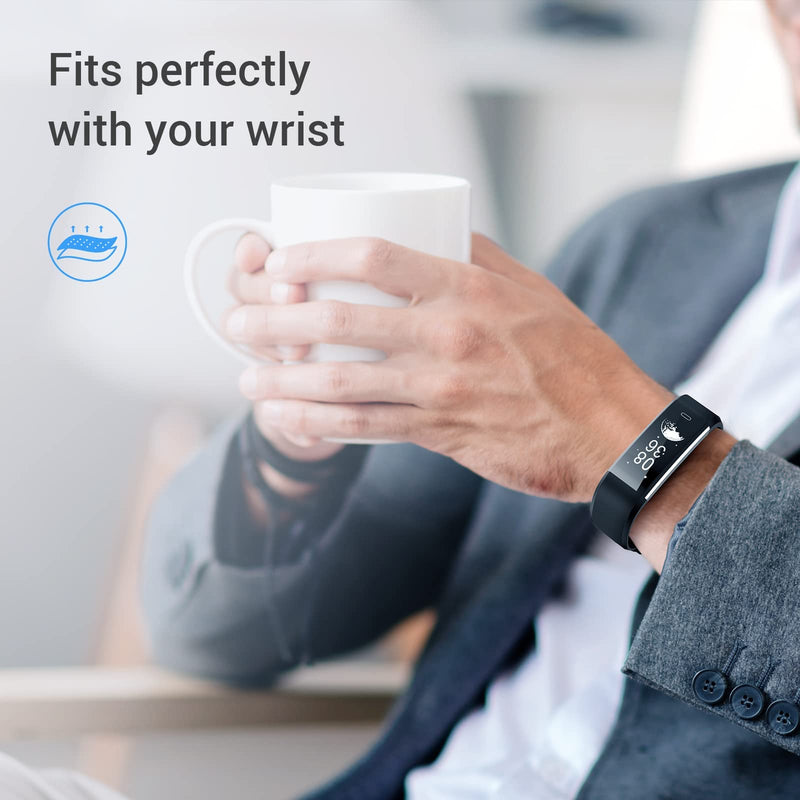[Australia - AusPower] - Livikey Fitness Tracker, IP67 Waterproof Fitness Watch with Heart Rate Sleep Monitor, Pedometer, Calorie Counter, 14 Sports Mode Activity Tracker for Women Men Black 