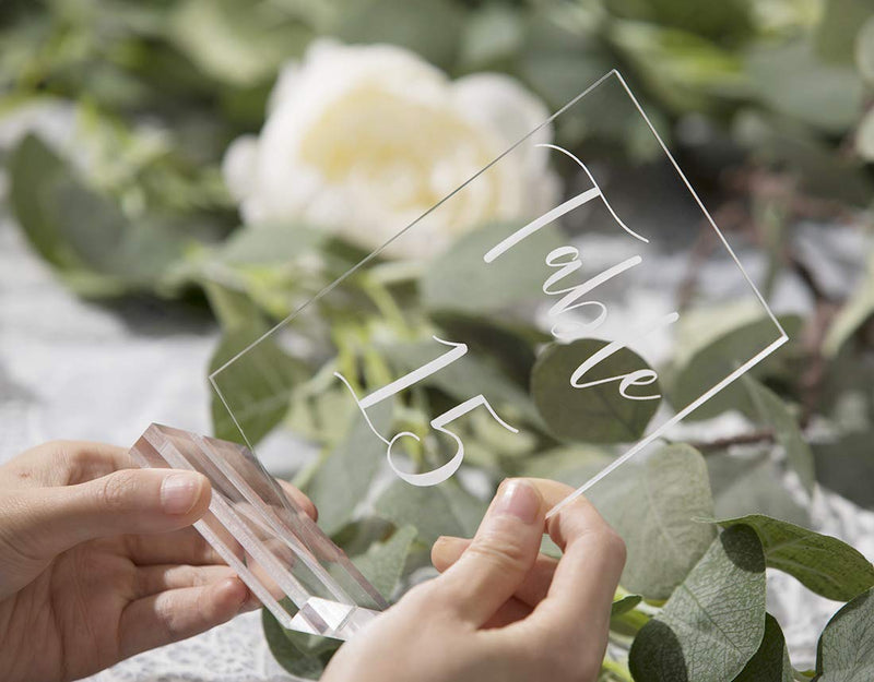[Australia - AusPower] - UNIQOOO 3" Clear Acrylic Stand | Wedding Sign Holders, 10 Count 