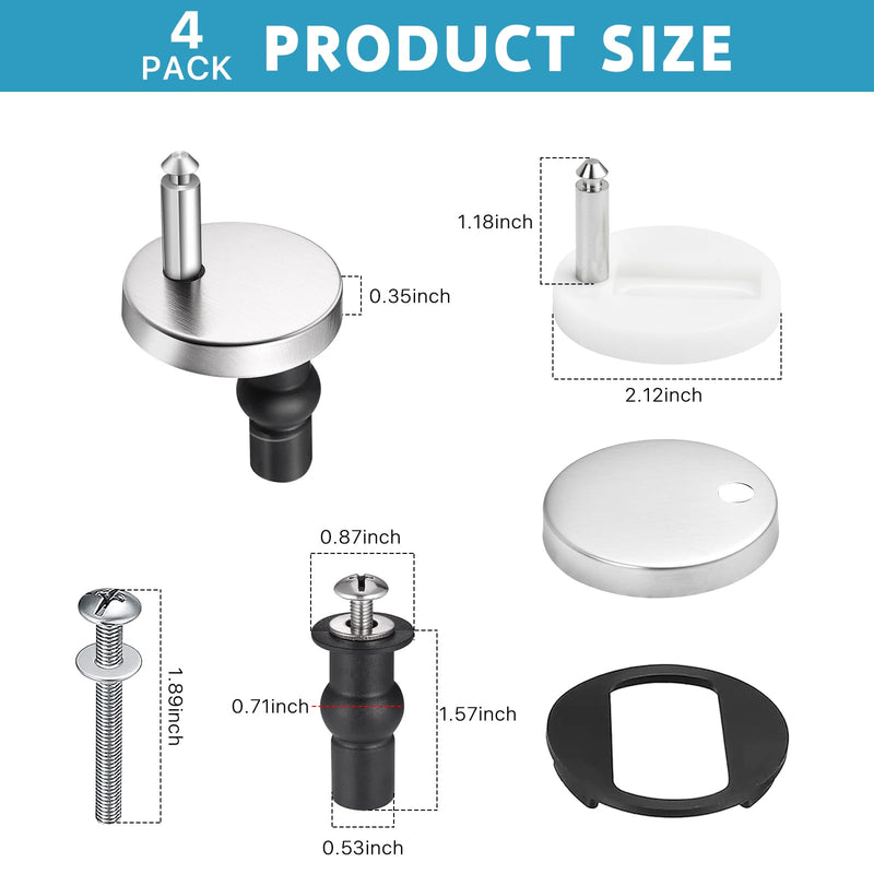 [Australia - AusPower] - Supkiir 4Pcs Toilet Seat Bolts and Screws, Quick Release Top Hinge Fixings, Expanding Rubber Top Nuts Screws, Easy to Install Universal Toilet Seat Replacement Parts Kit for Home Bathroom 