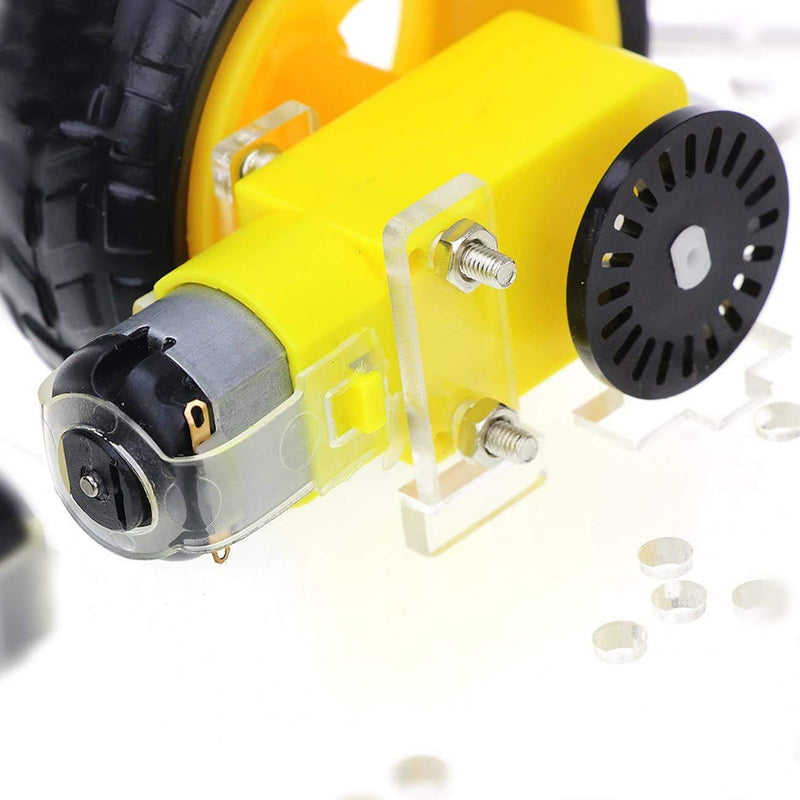 [Australia - AusPower] - YIKESHU 4WD 2 Layer Smart Robot Car Chassis Kit with Speed Encoder Battery Box for Kids Teens DIY 
