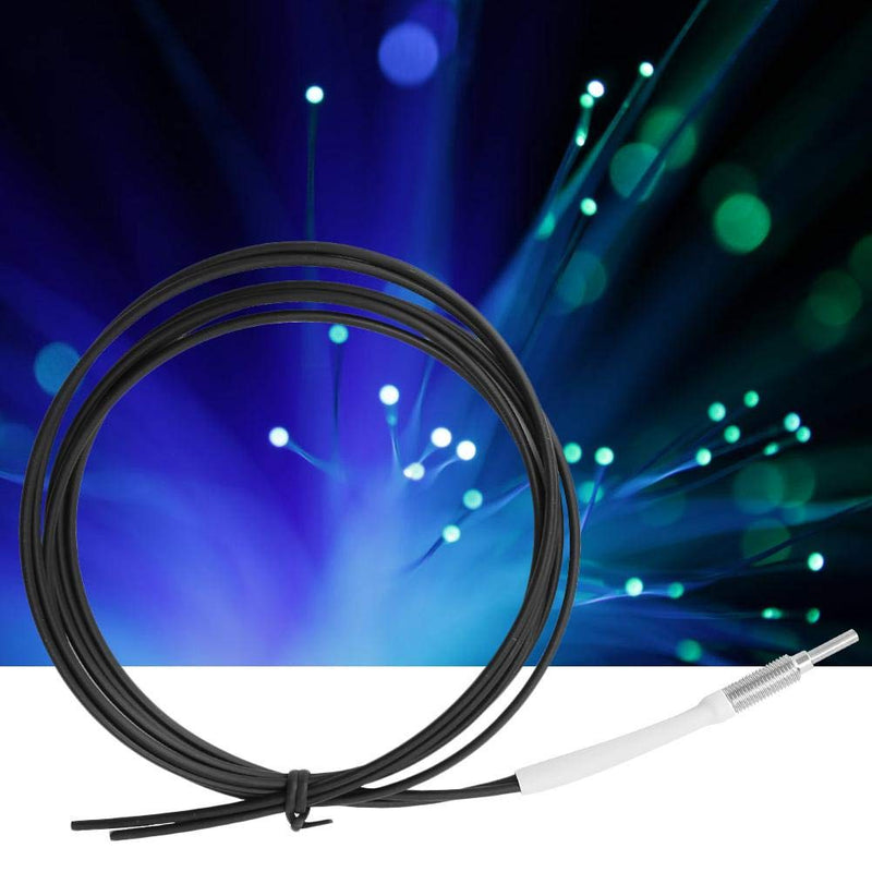 [Australia - AusPower] - Optical Fiber Sensor, 1m Length Light Sense Diffuse Reflective Digital Fiber Optic M6 Probe Sensor Cable Line with Gasket Nut for Measuring Optical Signal 