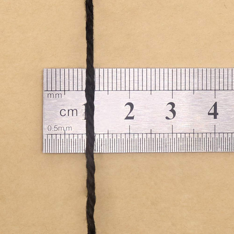 [Australia - AusPower] - Vivifying 656 Feet Black Jute Twine, Natural 2mm Jute Cord for Crafts, Halloween Wrapping, Garden (Black) 656Feet 