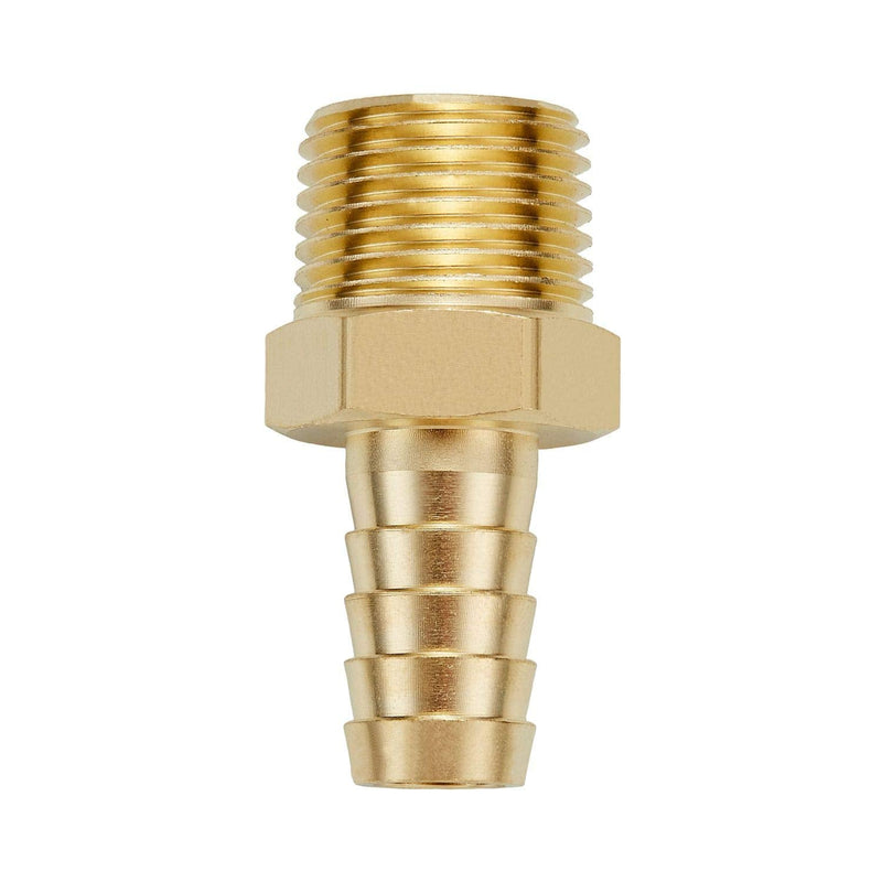 [Australia - AusPower] - Litorange 4 PCS Solid Brass Pipe Fitting and Air Hose End Fitings 1/2" Barb x 1/2" NPT Male Thread Pipe Adapter 