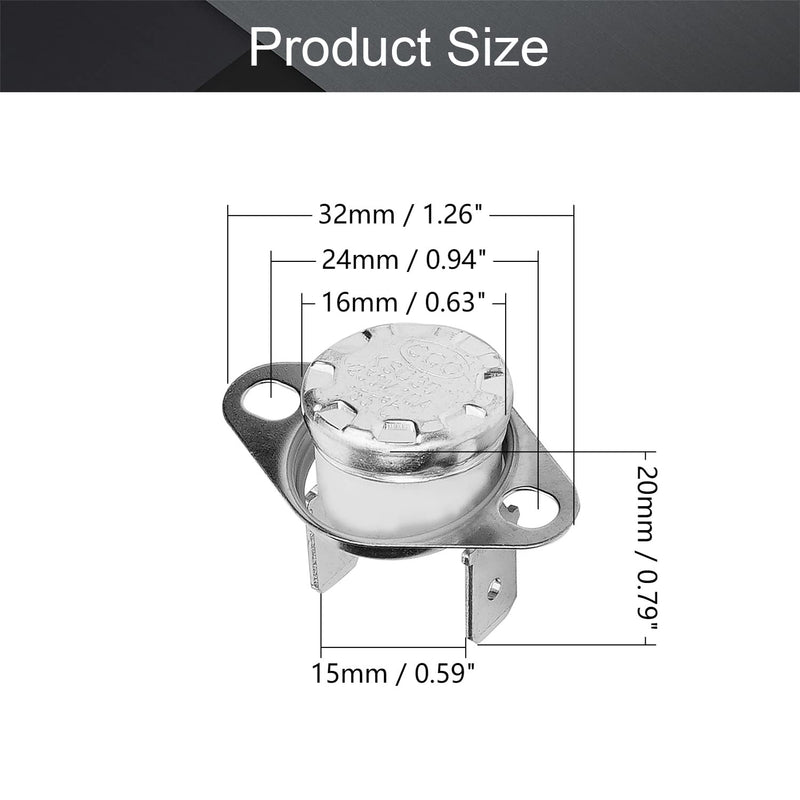 [Australia - AusPower] - Fielect 2Pcs KSD301 Thermostat Bimetal Thermostat 175°C Normally Closed Adjust Snap Disc Temperature Switch for Microwave,Oven,Coffee Maker 175c 2pcs 