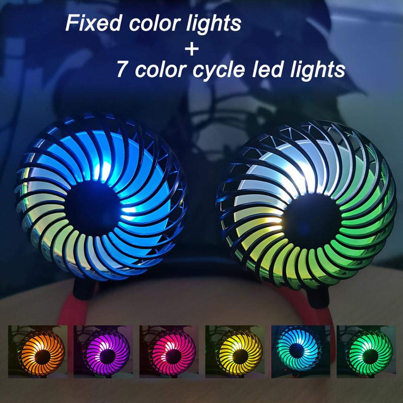 [Australia - AusPower] - Portable Neck Fan USB Chargable Headphone design Sports Dual Wind Head Mini Cooler Fan Hand Free 3 Speeds Adjustable With Gradient Colorful Lights For Traverl Ourdoor Office Room (Back） 