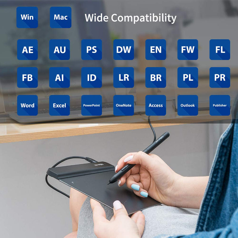 [Australia - AusPower] - Drawing Tablet XP-PEN StarG640 Digital Graphics Tablet 6x4 Inch Ultrathin Tablet with 8192 Levels Battery-Free Stylus Pen Tablet for Mac, Windows and Chromebook (Drawing and E-Learning/Online Classes) 