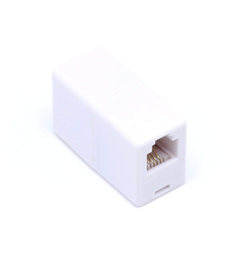 [Australia - AusPower] - Telephone Cord Coupler - Landline Phone In Line Coupler - 4 Conductor (2) Telephone Lines - 3 Pack (WHITE) Phone Coupler White, 3 Pack 