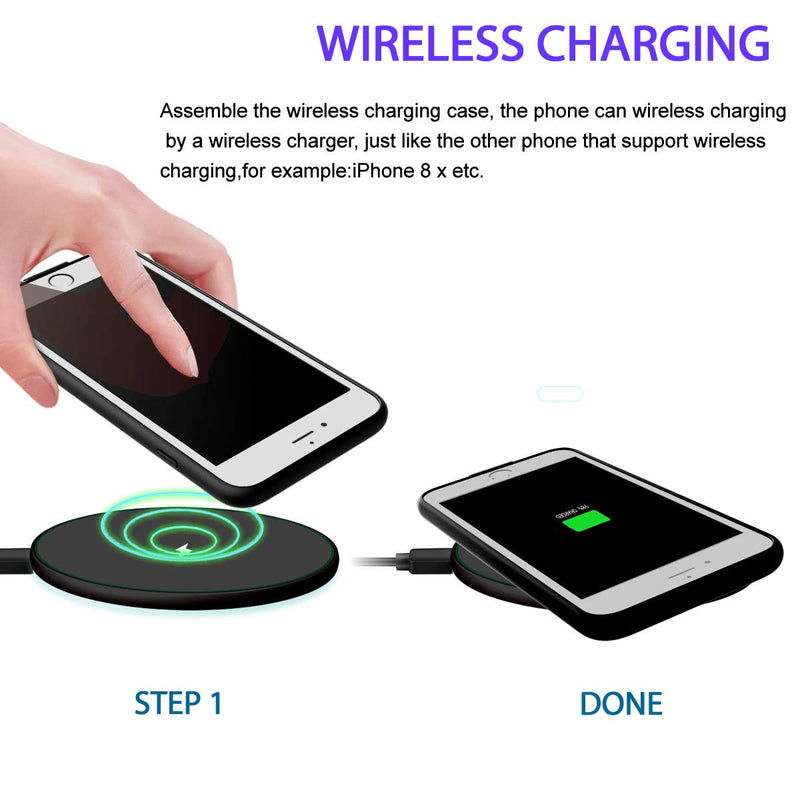 [Australia - AusPower] - QI OCEANLOVE Wireless Charger Charging Receiver Case for iPhone 7plus 6Splus 6plus (NO Battery) Built-in and Port Lightning Cable Data Sync Shockproof Protective Black iPhone7Plus/6SPlus/6Plus 