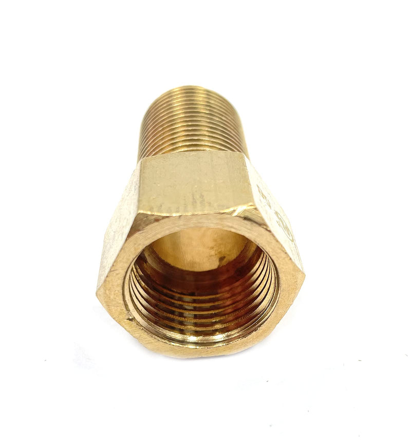 [Australia - AusPower] - 4pcs 1/2" Female to 1/2" Male Pipe Nipple Extension Connector Fitting,Brass Pipe Fitting Reducer Adapter,Hex Bushing Adapter, Solid Brass Length 50mm/1.97" 