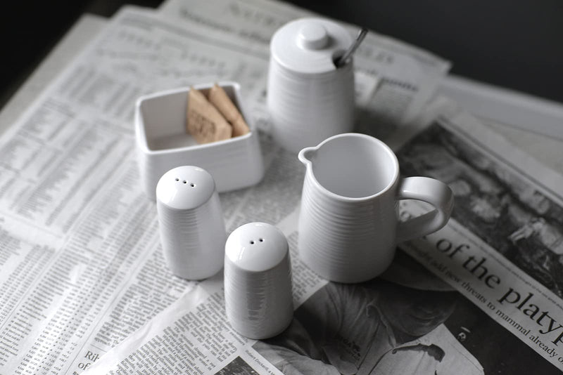 [Australia - AusPower] - Tablecraft Pulito Collection Salt & Pepper Shakers, 1.25 ounce, Melamine, White, Textured Finish 