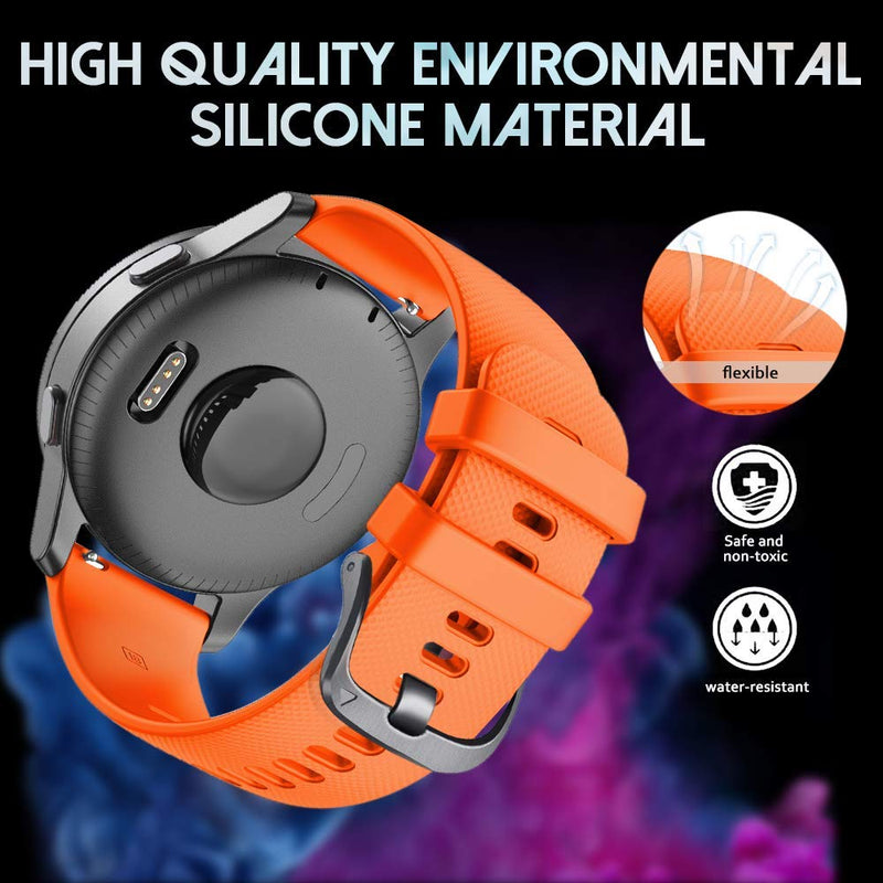 [Australia - AusPower] - NotoCity for Vivoactive 4S Band/Venu 2S Band/ Vivomove 3S Band, 18mm Watch Strap Soft Silicone Replacement for Garmin Vivoactive 4S (40mm)/Vivomove 3S (39mm) Smartwatch(ORANGE L) orange Large 