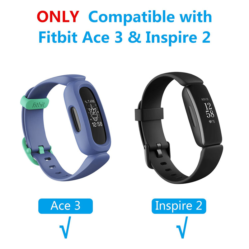 [Australia - AusPower] - Compatible with Fitbit Ace 3 Bands and Fitbit Inspire 2 Bands,Silicone Replacement Smartwatch Tracker Bands Flexible Innocuous Watch Straps for Fitbit ACE 3 & Inspire 2 Kids Women Man Crimson&Cyan 