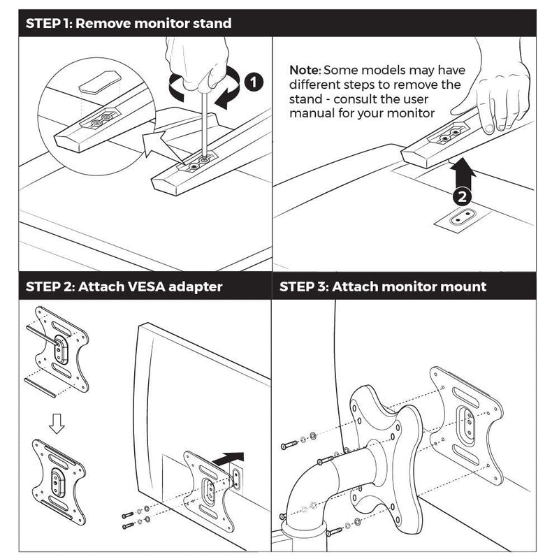 [Australia - AusPower] - HumanCentric VESA Mount Adapter Compatible with MSI Optix MAG341CQ, AG32C, AG32CQ, G24C, G27C, G27C2 Monitors 