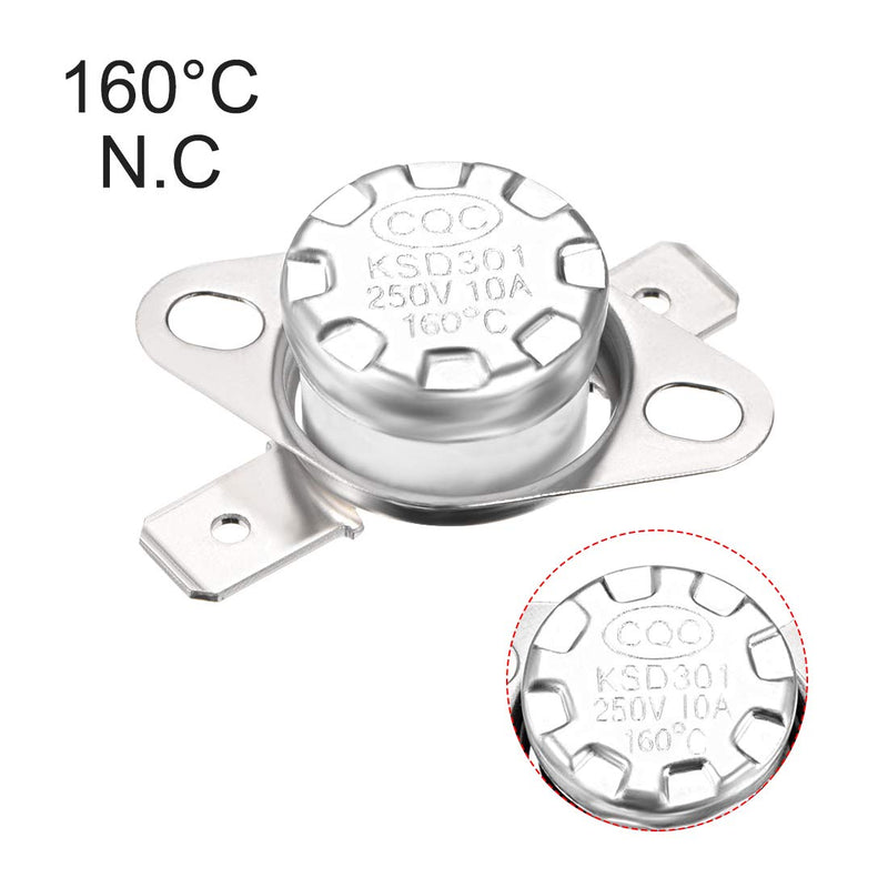 [Australia - AusPower] - uxcell KSD301 Thermostat 160°C/320°F 10A Normally Closed N.C Adjust Snap Disc Temperature Switch for Microwave,Oven,Coffee Maker 2pcs 