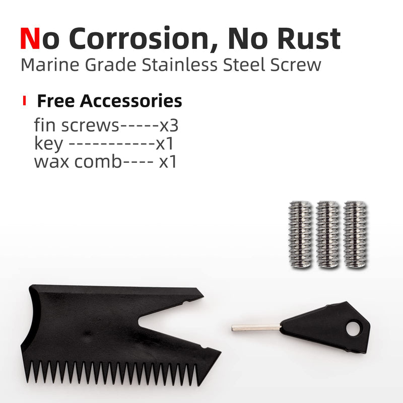 [Australia - AusPower] - Abahub Tri FCS/Future Fins Set, G5 Surfboard Fin, 3 Thruster Fins for Surf Boards, Surfing Longboard, Shortboard, Fiberglass Reinforced, Comes with Screws, Wax Comb and Key Future 