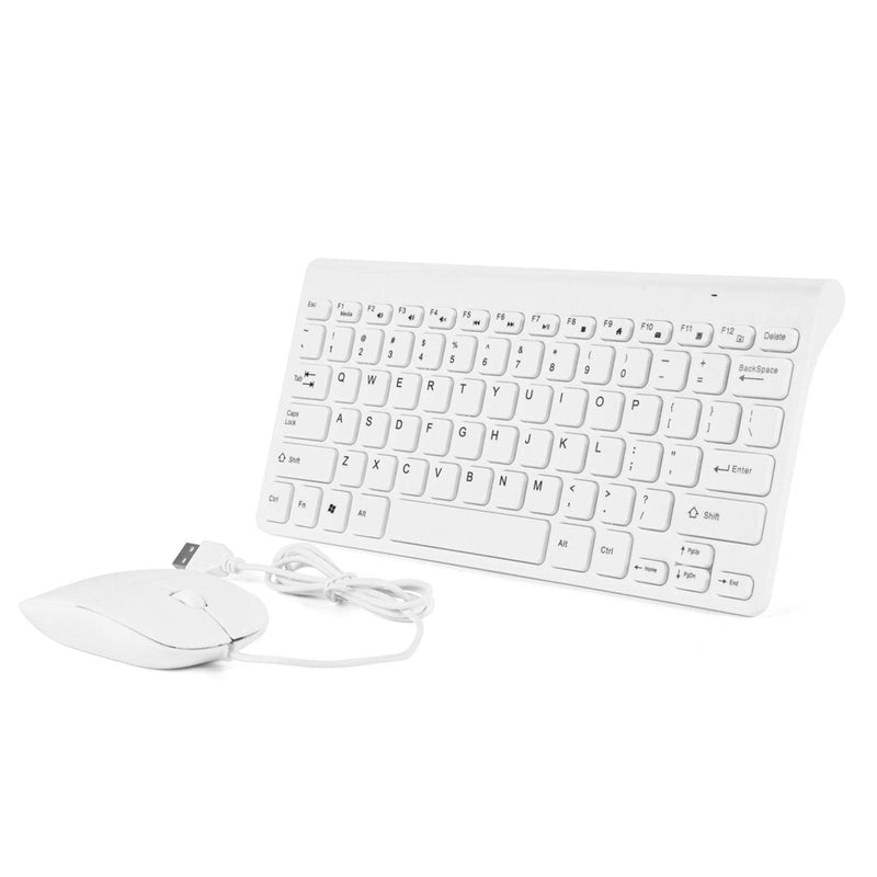 [Australia - AusPower] - Limouyin Wired Keyboard and Mouse, Ultra-Thin USB Keyboard Optical Mouse Mice Set ComboFull Size Wire Corded Keyboard Mouse Combo Set with Number Pad for Laptop,PC,Desktop White 