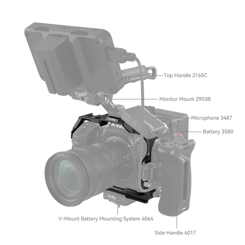 [Australia - AusPower] - SmallRig Z 8 Camera Cage for Nikon Z 8, Anti-Twist Design and Aluminum Alloy Full Camera Cage, with Quick Release Plate for Arca-Swiss for Bird Shooting, Sports Shooting, Commercial Filming 3940 