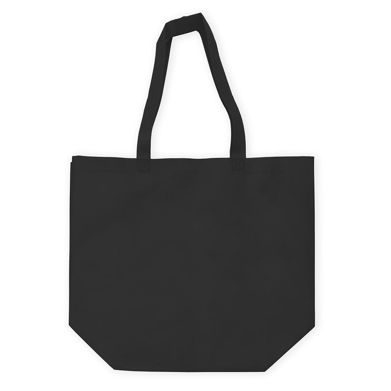 [Australia - AusPower] - Reusable Gift Bags - 12 Pack Totes with Handles, Black Fabric Cloth for Shopping, Merchandise, Boutiques, Small Business Bulk 16x6x12 
