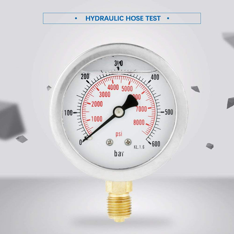 [Australia - AusPower] - Pressure Test Hose Measuring Hydraulic Tool with Gauge Hydraulic Hose Test Kit Hydraulic Pressure Test Coupling Kit 