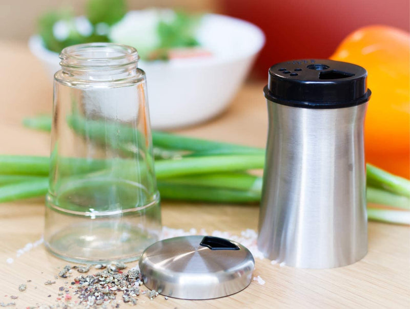 [Australia - AusPower] - Pepper Shaker or Salt Shaker with Adjustable Pour Holes - Elegant Stainless Steel Spice Dispenser - Perfect for Himalayan, Table Salt, White and Black Pepper (Pepper Shaker) Pepper Shaker 