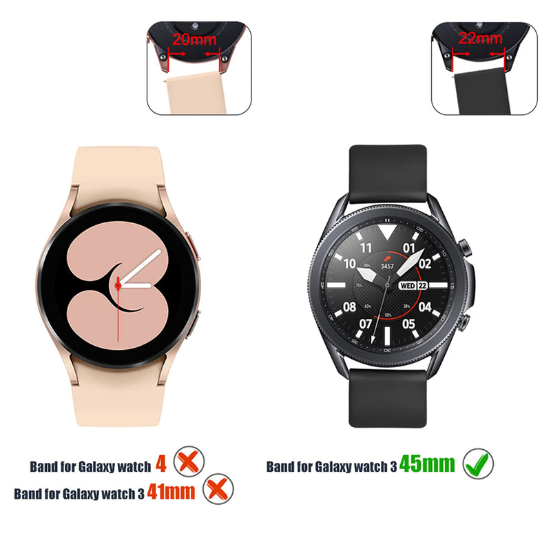 [Australia - AusPower] - Easuny Compatible with Samsung Galaxy Watch 3 Band 45mm/Galaxy Watch 46mm/Gear S3 Frontier, 22mm Quick Release Silicone Watch Bands for Women Men, 3 Pack Black/Wine Red/Pine Green/ Large 