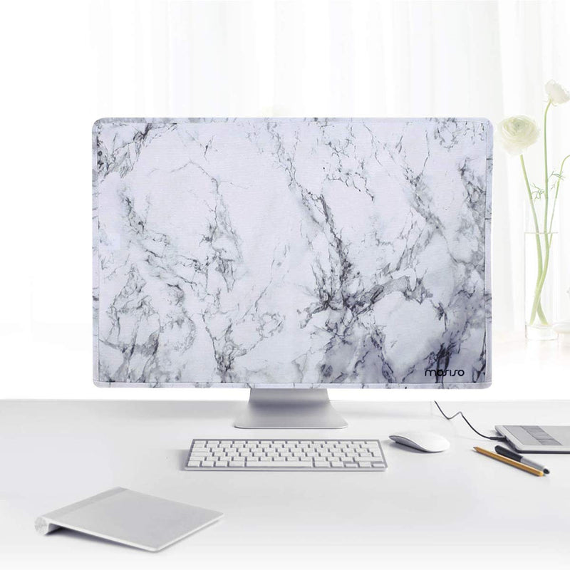 [Australia - AusPower] - MOSISO Monitor Dust Cover 22, 23, 24, 25 inch Anti-Static Dustproof LCD/LED/HD Panel Case Computer Screen Protective Sleeve Compatible with iMac 24 inch, 22-25 inch PC, Desktop and TV, White Marble 