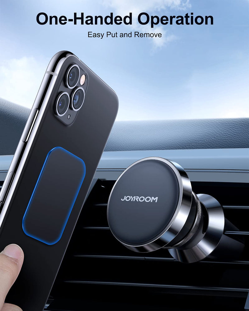 [Australia - AusPower] - Joyroom Full Body Metal Magnetic Phone Holder for Car , Magnetic Phone Mount [6Pcs N52 Stronger Magnets] Adjustable Hands-Free Magnet Phone Holder, Universal for Smartphone-Vent Vent 