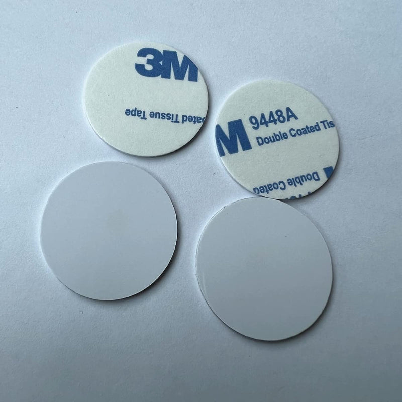 [Australia - AusPower] - YARONGTECH RFID Sticker 13.56 mhz Tag Coin Round PVC Material 0.9mm Thick (Pack of 10) 